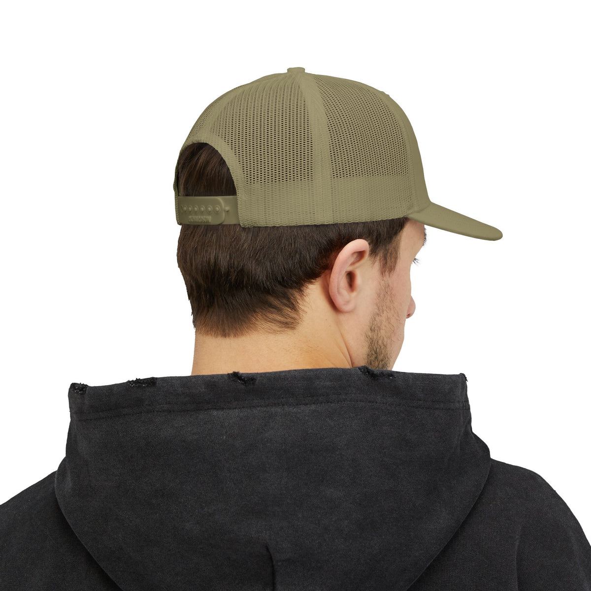 He Must Become Greater – Black Text Snapback Trucker Hat (Richardson 112)
