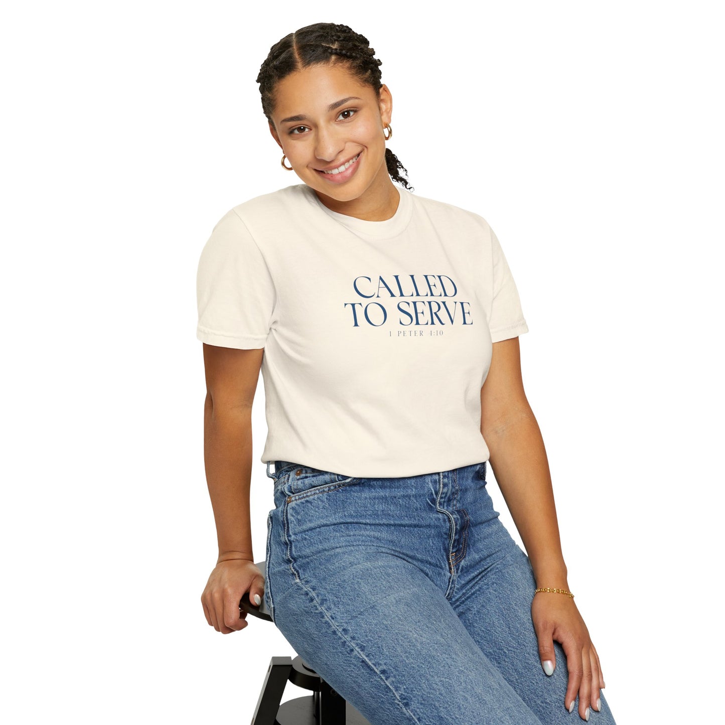 Called to Serve T-Shirt - Blue Text - Adult