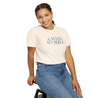 Called to Serve T-Shirt - Blue Text - Adult