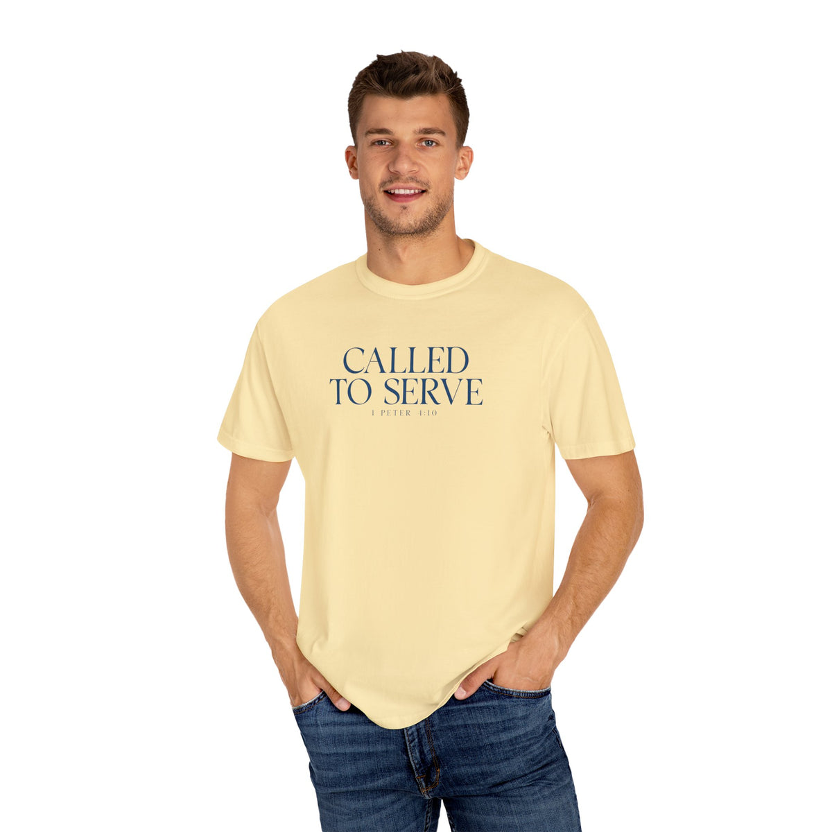 Called to Serve T-Shirt - Blue Text - Adult
