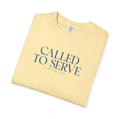 Called to Serve T-Shirt - Blue Text - Adult