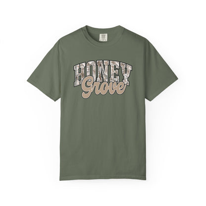Honey Grove Camo Varsity Graphic T‑Shirt
