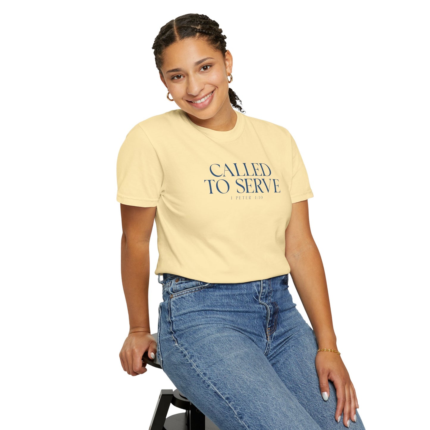 Called to Serve T-Shirt - Blue Text - Adult