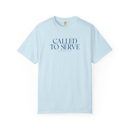 Called to Serve T-Shirt - Blue Text - Adult