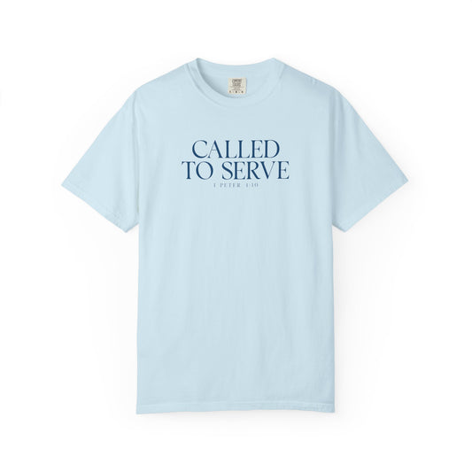Called to Serve T-Shirt - Blue Text - Adult