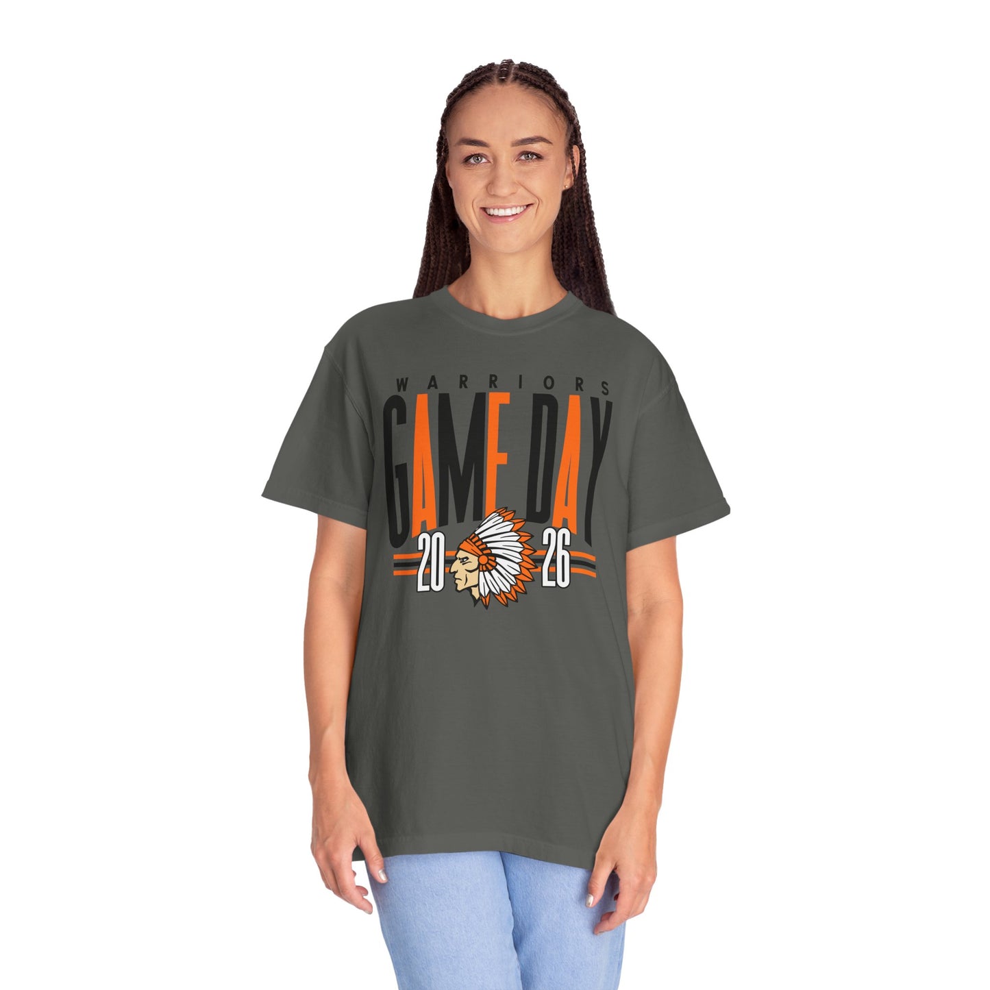 Game Day Warriors T‑Shirt — 'Game Day' Graphic with Native Headdress (Team Spirit Tee)