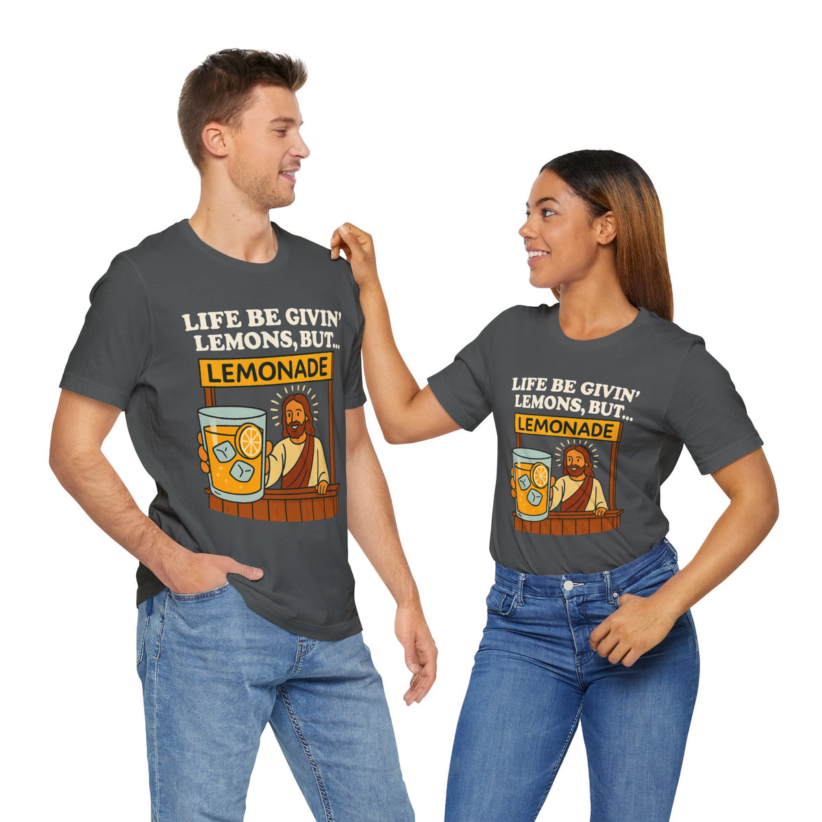 Lemonade Jesus T-shirt - White Text - Adult