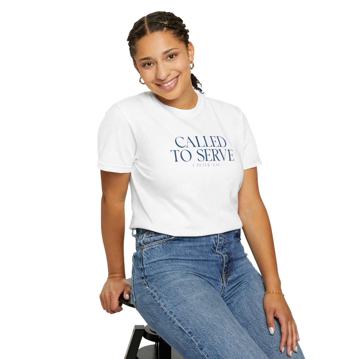 Called to Serve T-Shirt - Blue Text - Adult