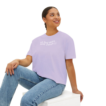 No Bad Days with Jesus - Women's Boxy Cropped T-Shirt