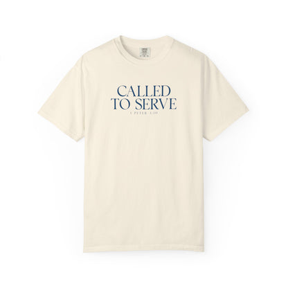 Called to Serve T-Shirt - Blue Text - Adult