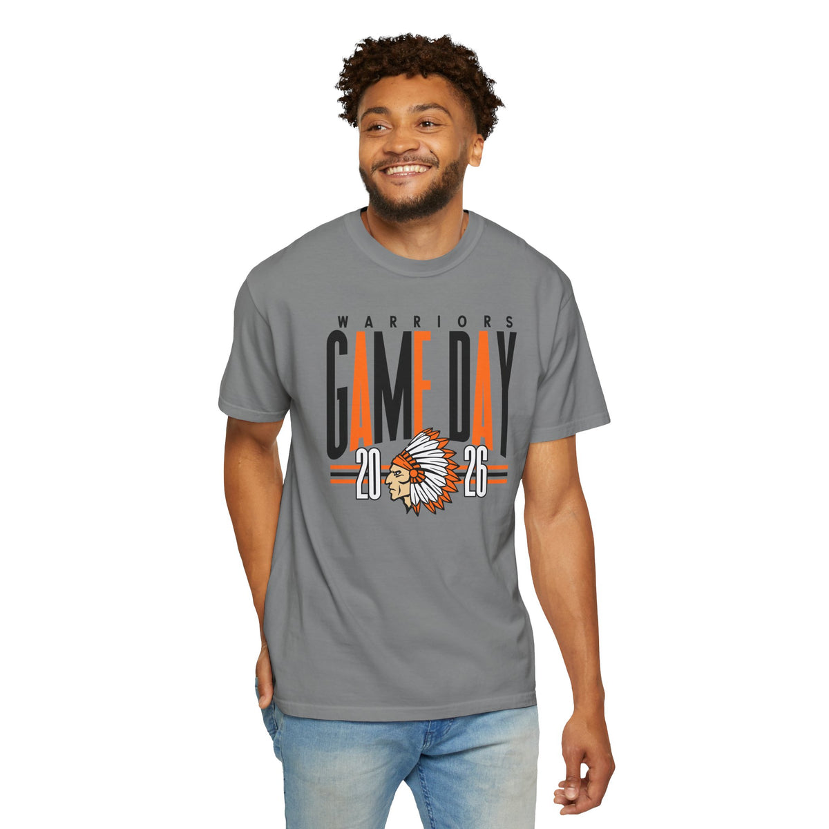 Game Day Warriors T‑Shirt — 'Game Day' Graphic with Native Headdress (Team Spirit Tee)