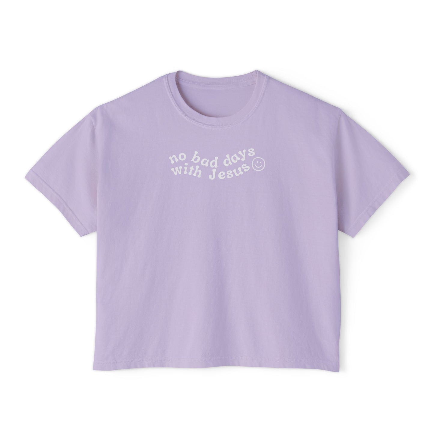 No Bad Days with Jesus - Women's Boxy Cropped T-Shirt
