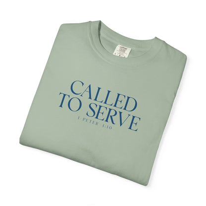 Called to Serve T-Shirt - Blue Text - Adult