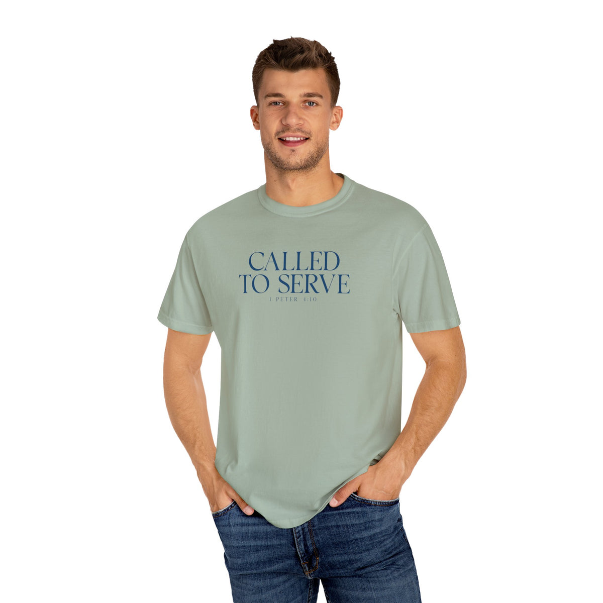 Called to Serve T-Shirt - Blue Text - Adult