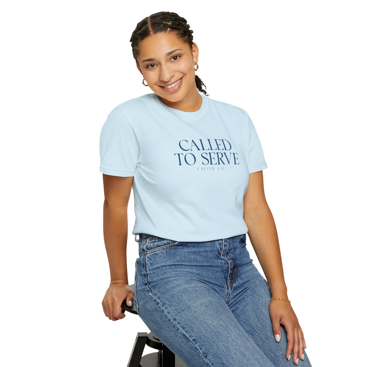 Called to Serve T-Shirt - Blue Text - Adult