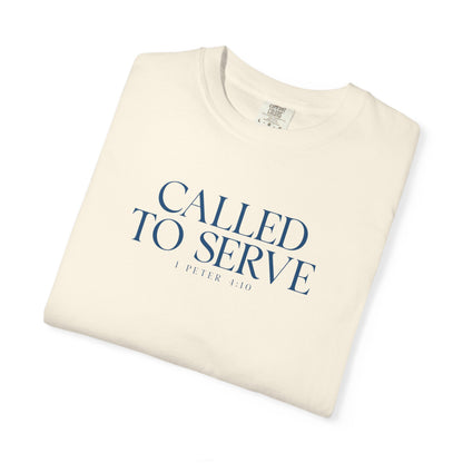 Called to Serve T-Shirt - Blue Text - Adult