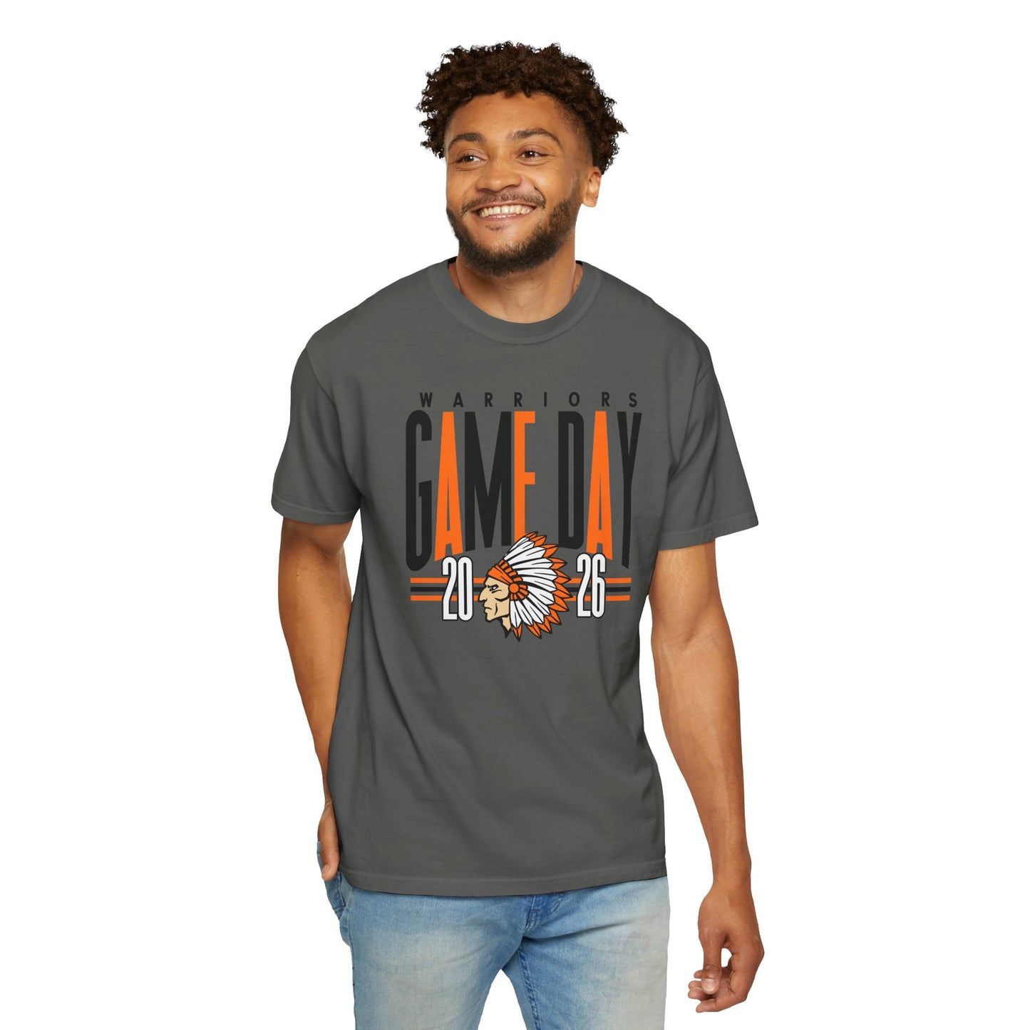 Game Day Warriors T‑Shirt — 'Game Day' Graphic with Native Headdress (Team Spirit Tee)