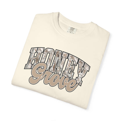 Honey Grove Camo Varsity Graphic T‑Shirt