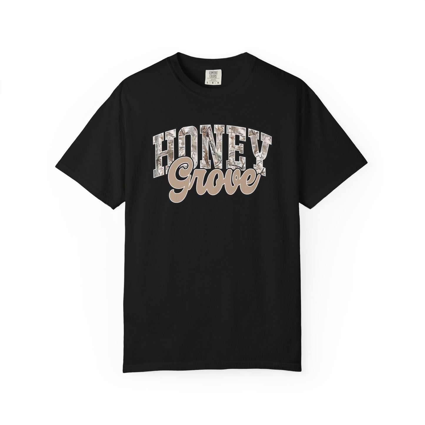 Honey Grove Camo Varsity Graphic T‑Shirt