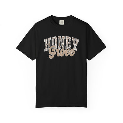 Honey Grove Camo Varsity Graphic T‑Shirt