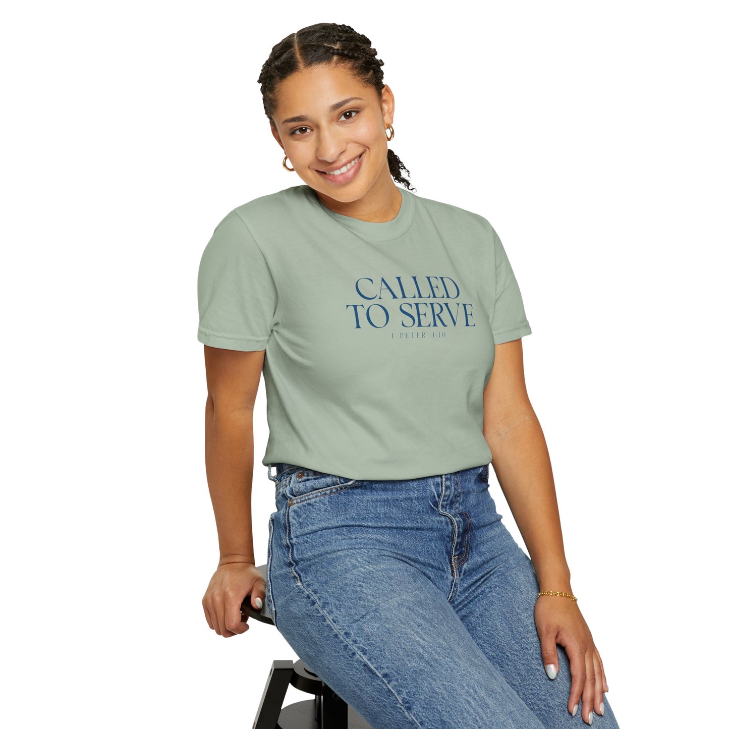 Called to Serve T-Shirt - Blue Text - Adult