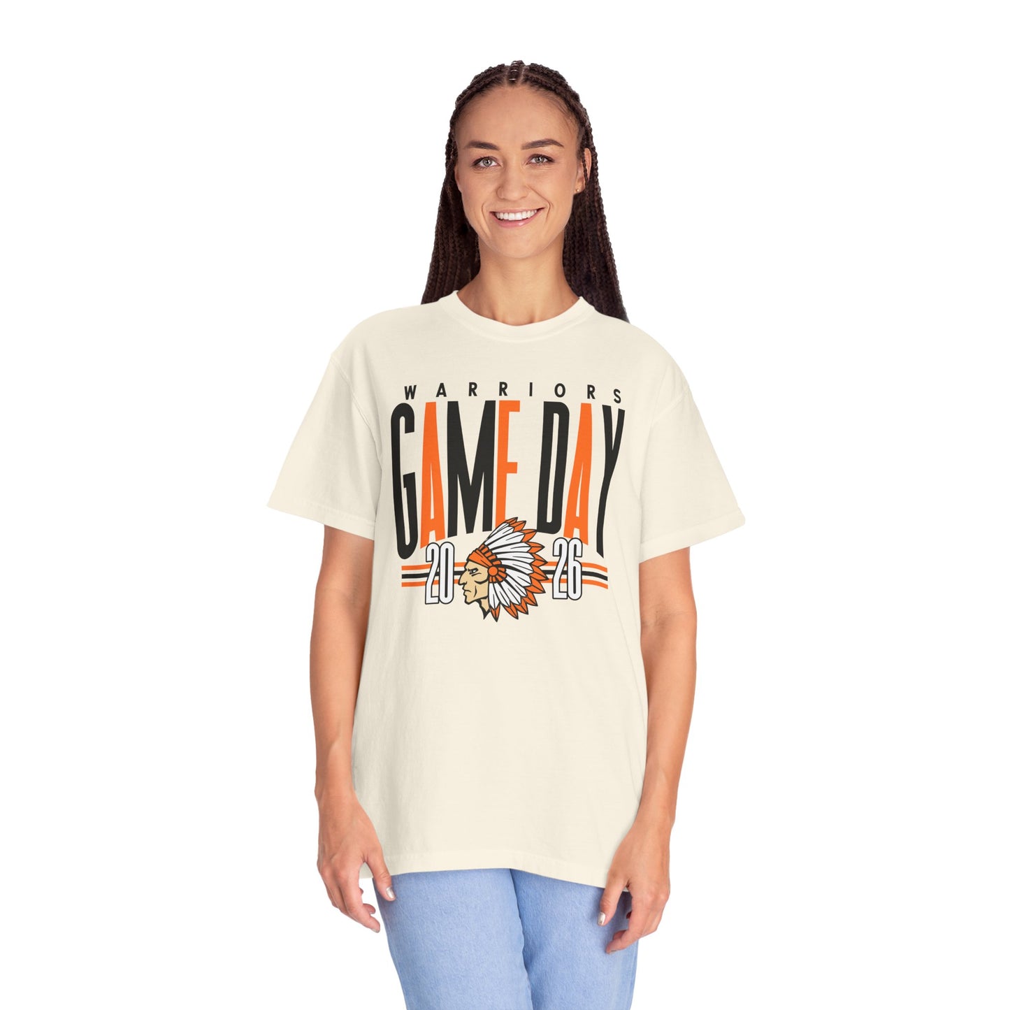 Game Day Warriors T‑Shirt — 'Game Day' Graphic with Native Headdress (Team Spirit Tee)