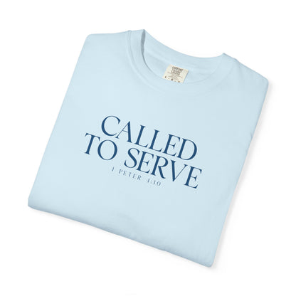 Called to Serve T-Shirt - Blue Text - Adult
