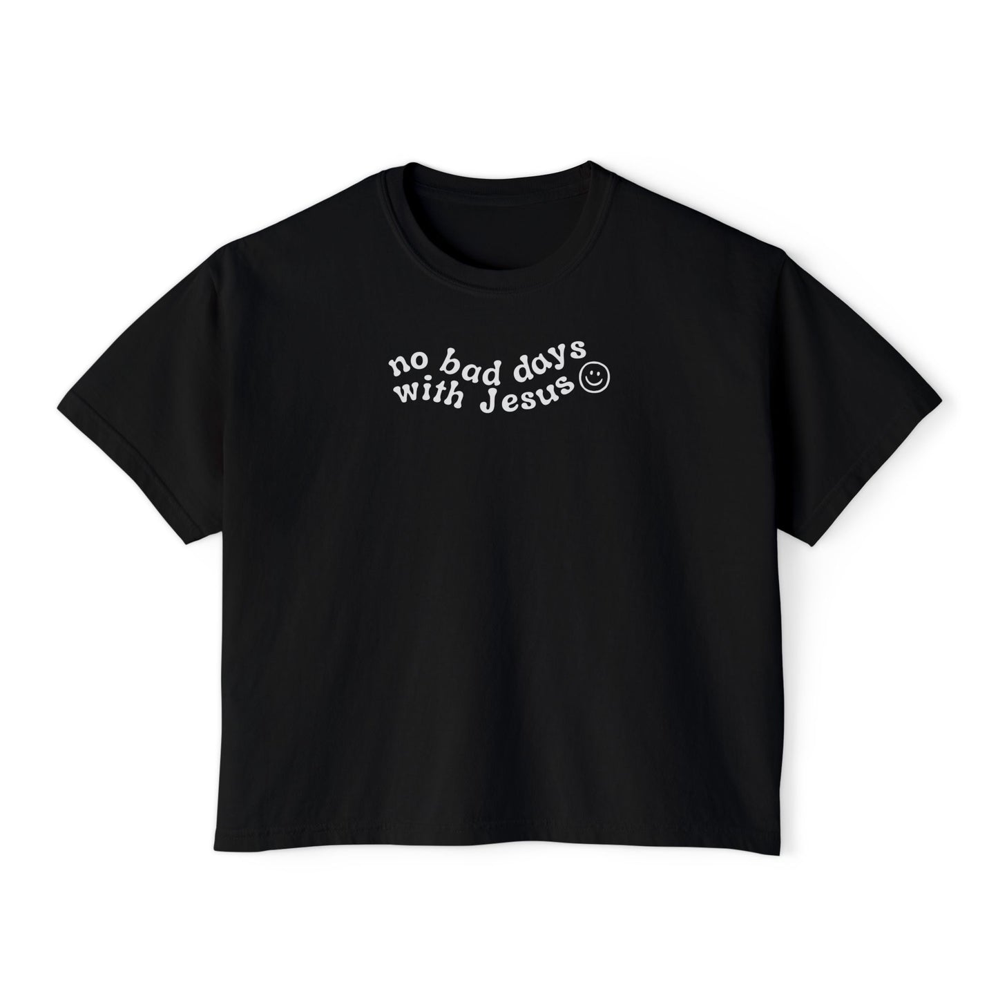 No Bad Days with Jesus - Women's Boxy Cropped T-Shirt