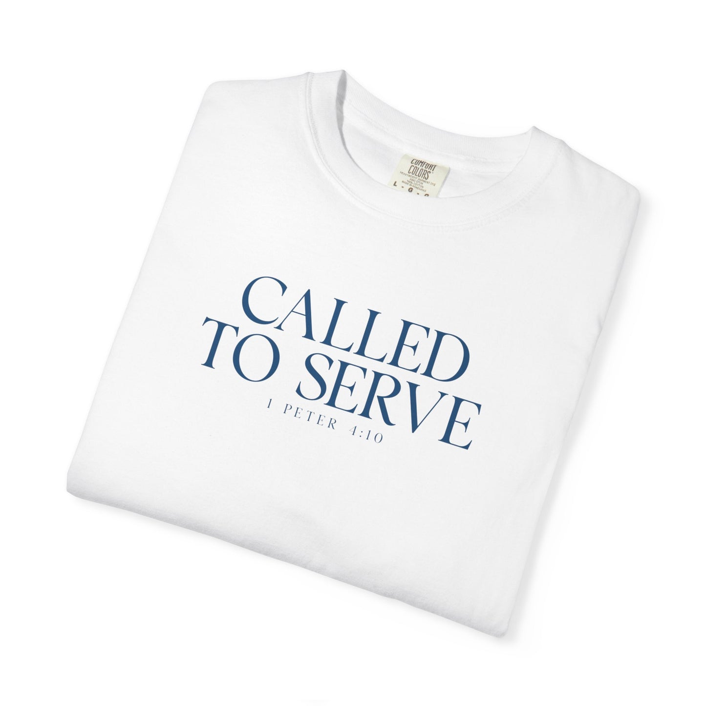Called to Serve T-Shirt - Blue Text - Adult