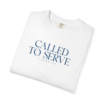 Called to Serve T-Shirt - Blue Text - Adult