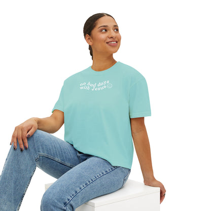No Bad Days with Jesus - Women's Boxy Cropped T-Shirt