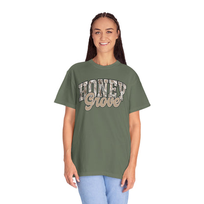 Honey Grove Camo Varsity Graphic T‑Shirt
