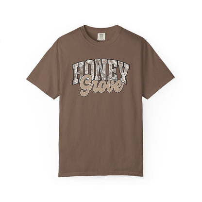 Honey Grove Camo Varsity Graphic T‑Shirt
