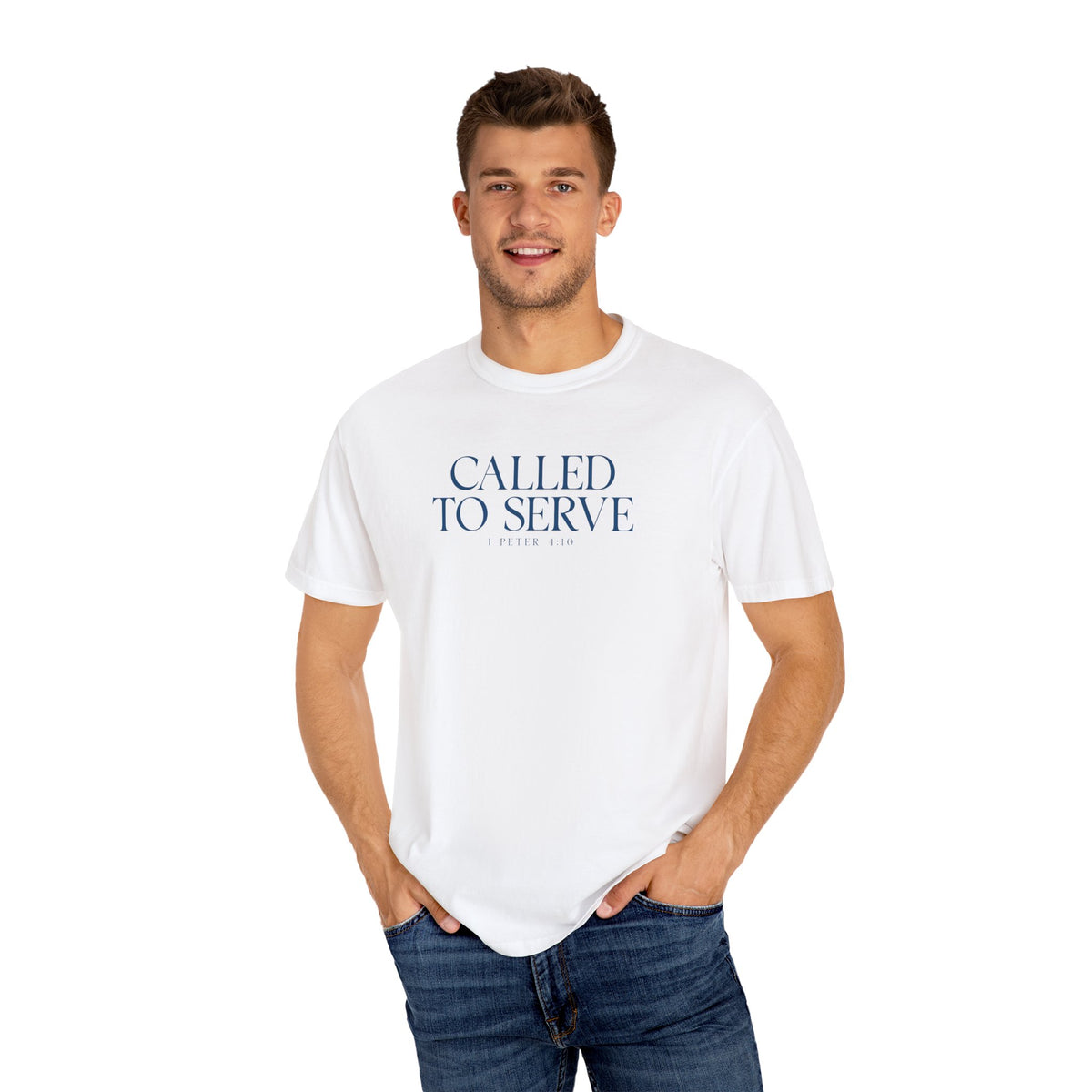 Called to Serve T-Shirt - Blue Text - Adult