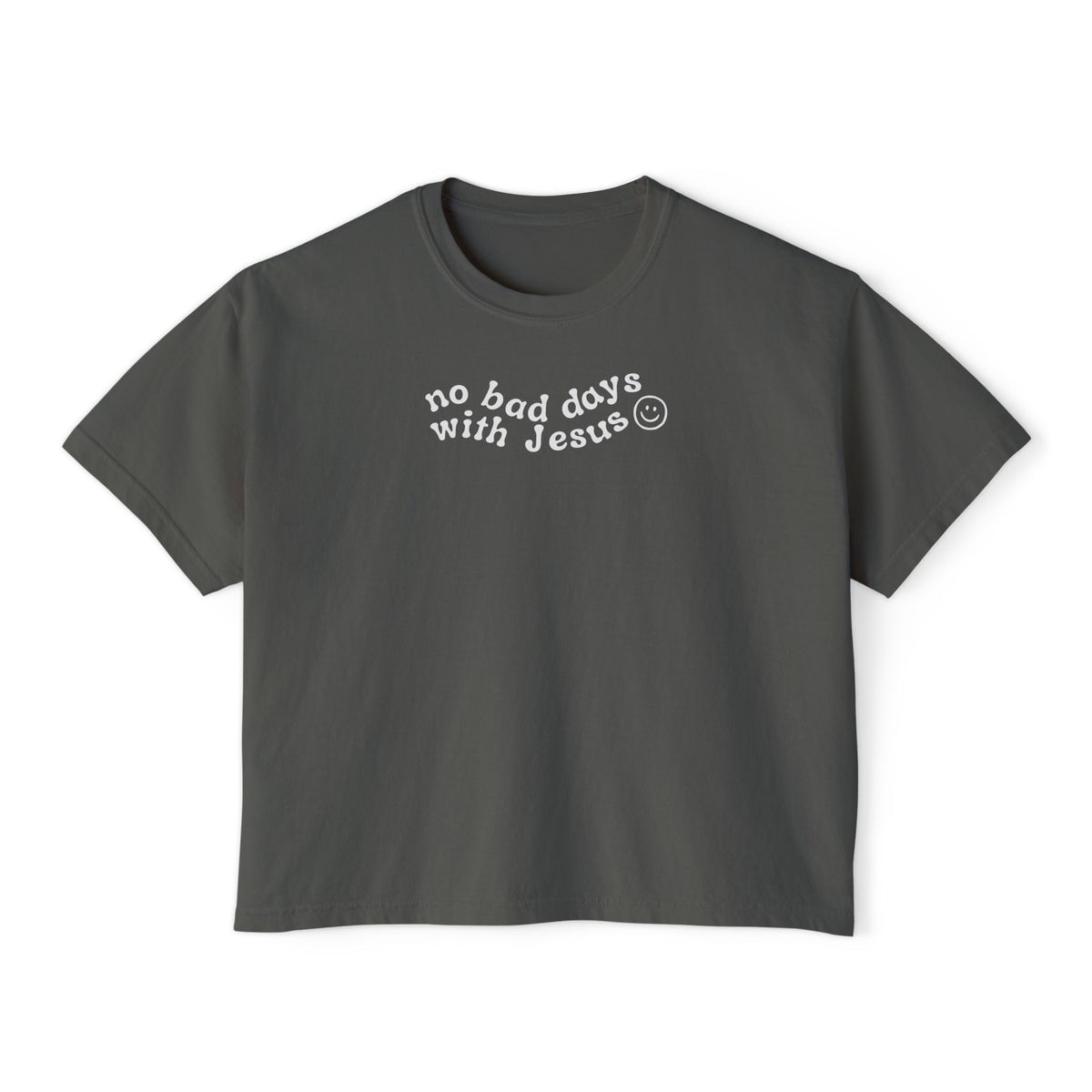 No Bad Days with Jesus - Women's Boxy Cropped T-Shirt