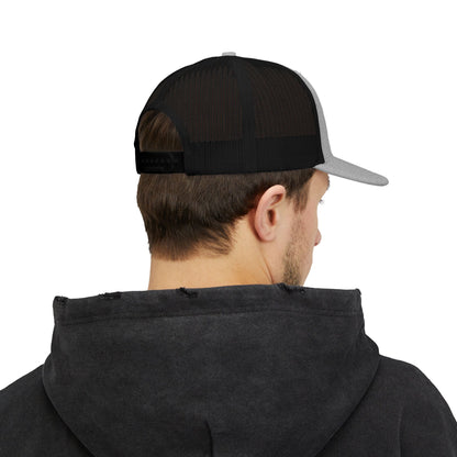 He Must Become Greater – Black Text Snapback Trucker Hat (Richardson 112)