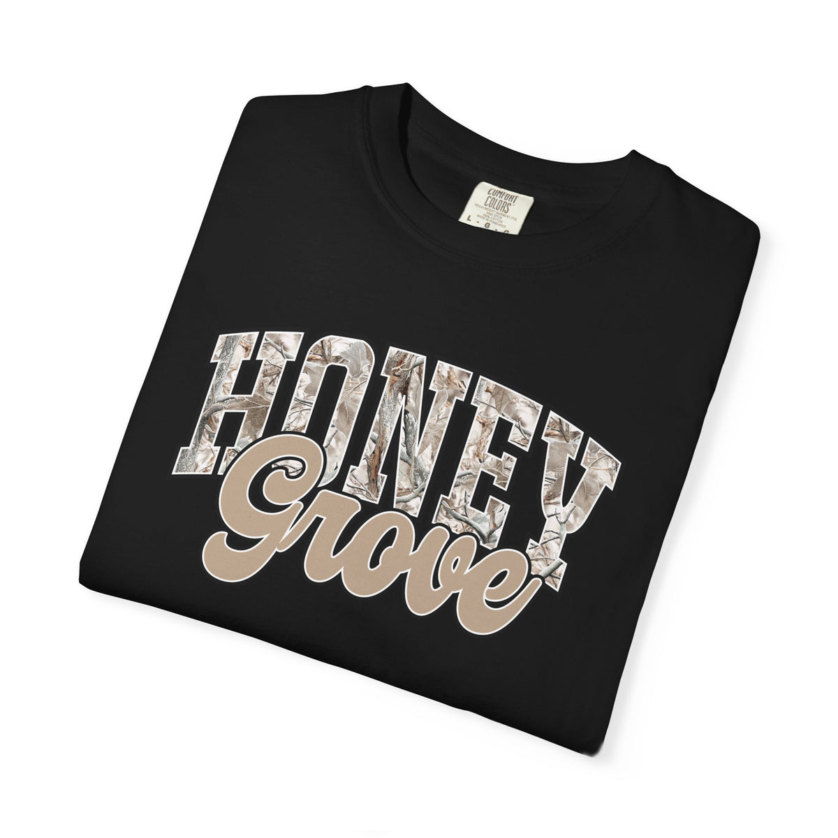 Honey Grove Camo Varsity Graphic T‑Shirt