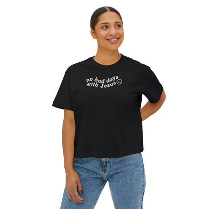 No Bad Days with Jesus - Women's Boxy Cropped T-Shirt