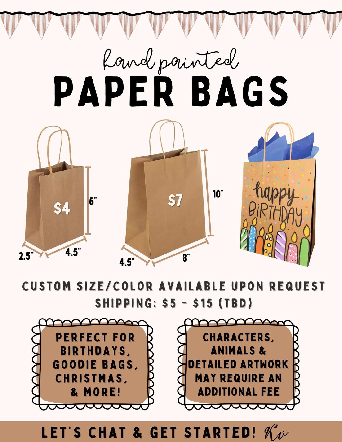 Custom Hand-Painted Banners, Gift Bags, and Jeans